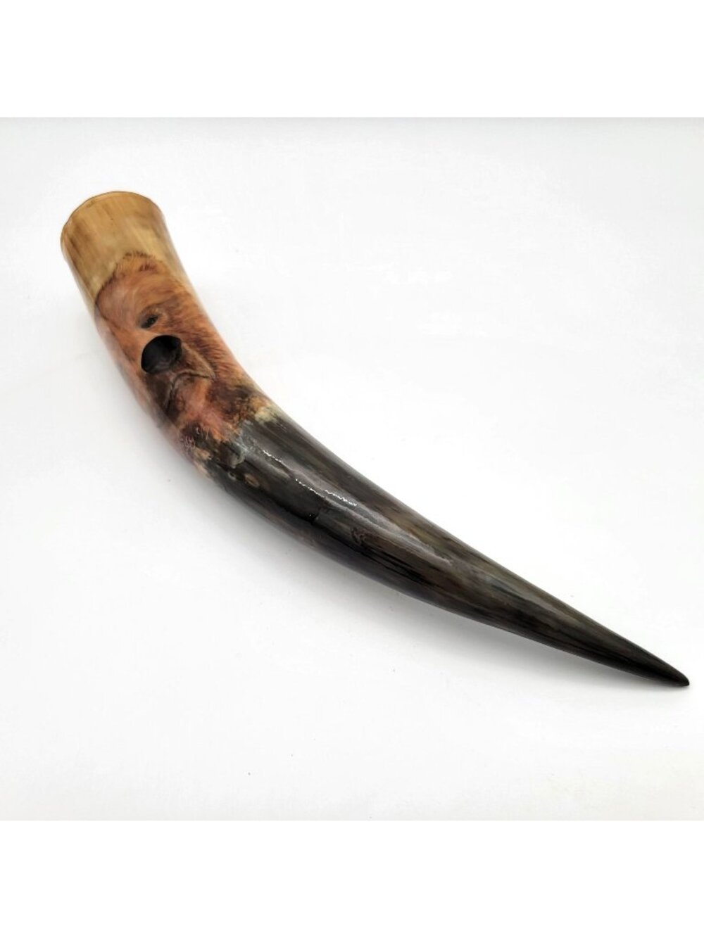 Viking Drinking Horn Hand Panted Grizzly Bear